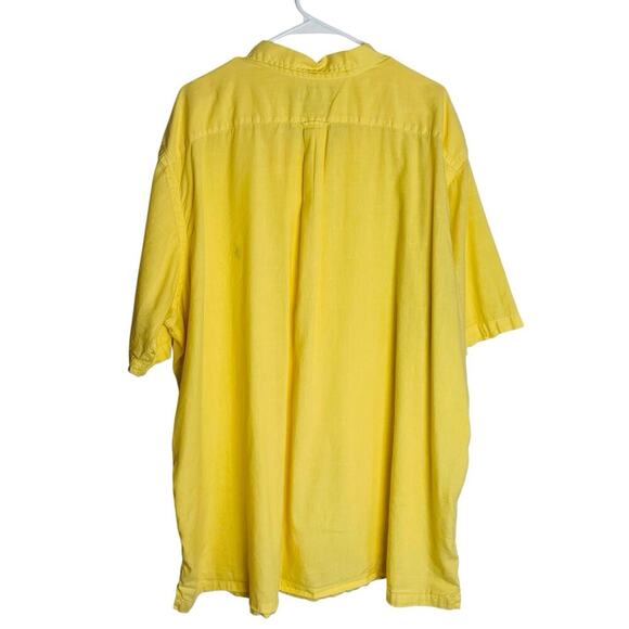 Vintage Polo Ralph Lauren Curham Loop Collar Shirt Mens 2XLT Yellow Linen Blend - Picture 2 of 9